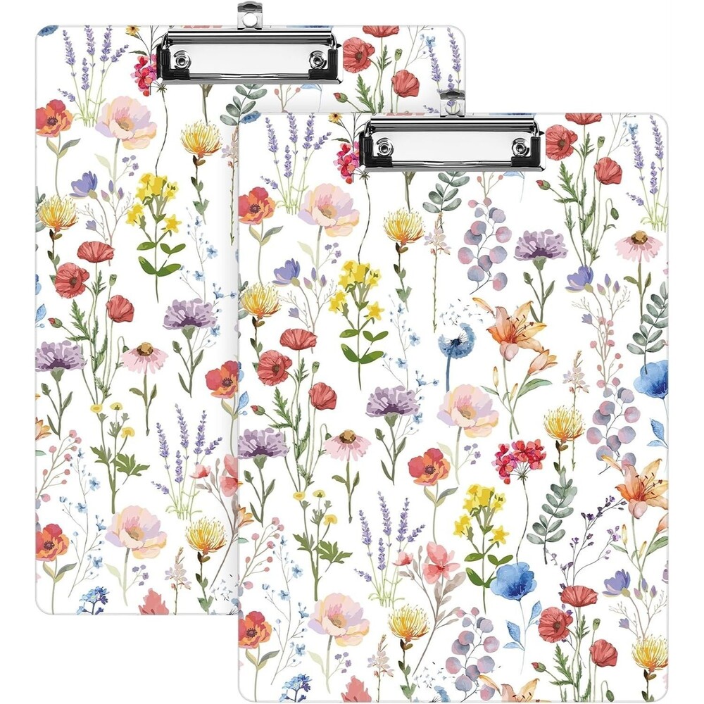 Sooez 2 Pack Clipboards 8.5x11 Hardboard Low Profile Clip Colored Letter Size